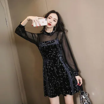 

Black Lace Dresses Long Sleeve Elegant Ladies Bodycon Dresses Woman Party Night Dress Vintage Office Sukienki Damskie 5ZC0008F
