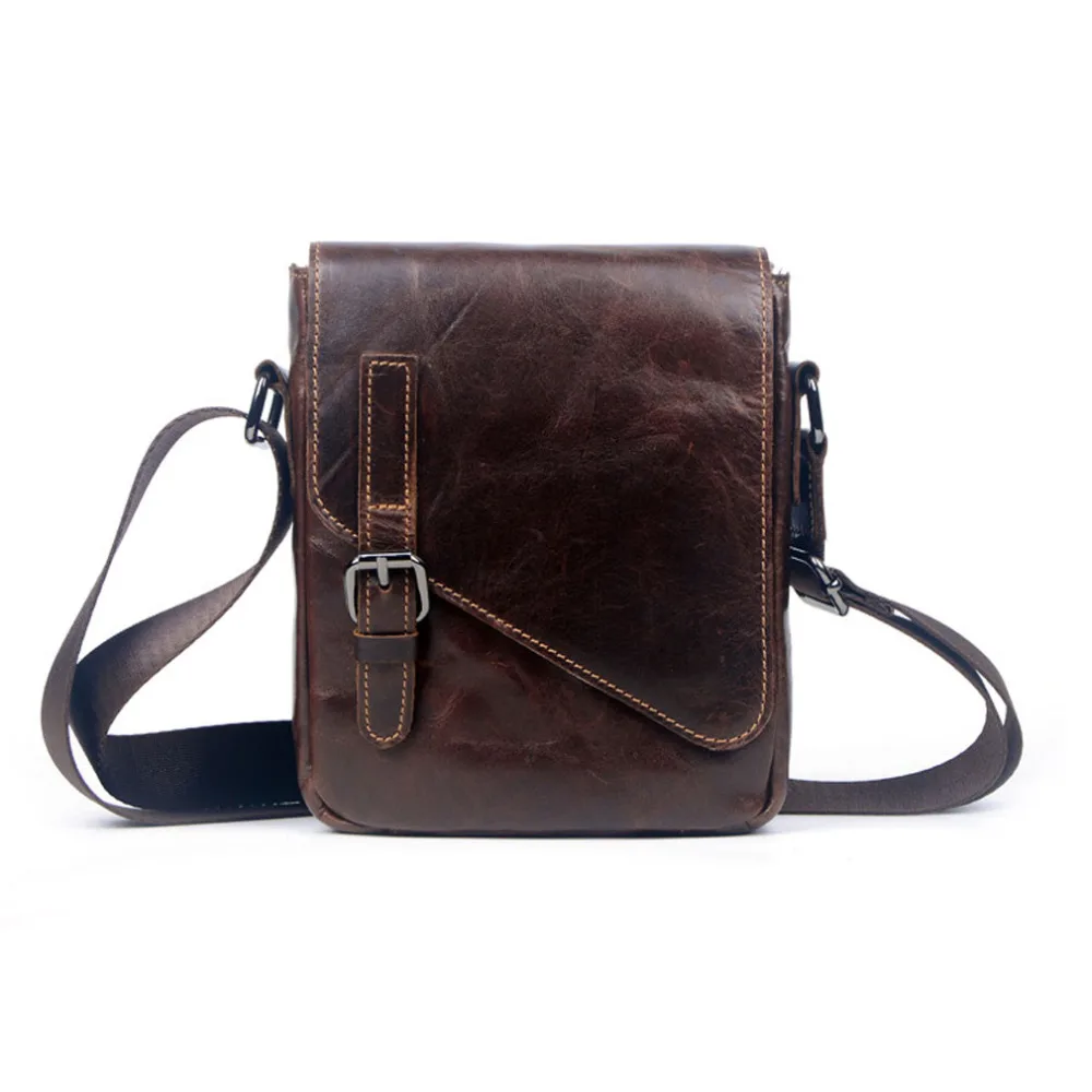 

Men Oil Wax leather First layer Cowhide Cross Body Messenger Shoulder Pack Vintage Bag