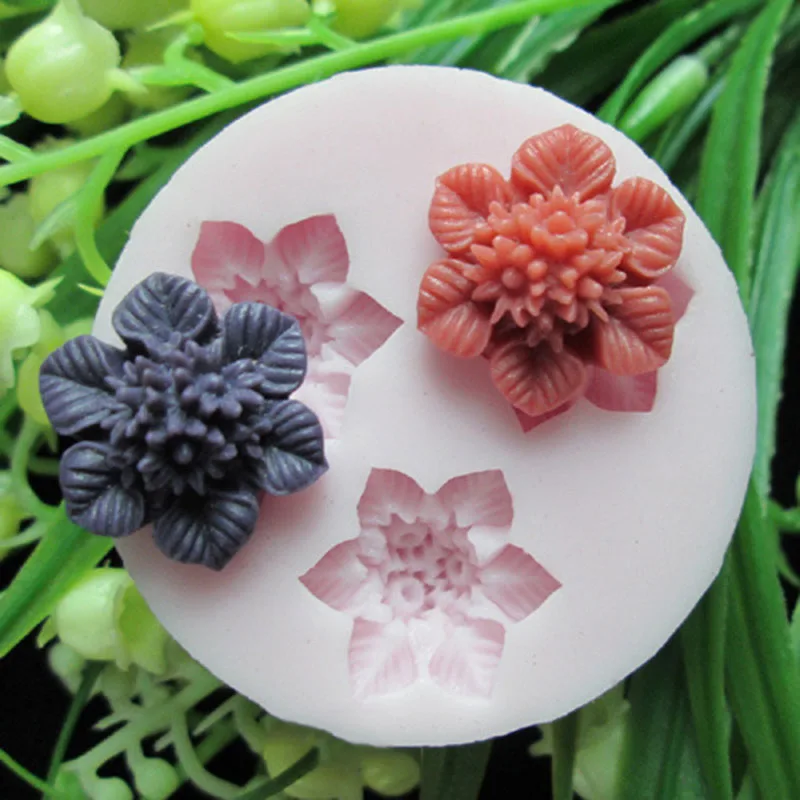 3D hole flowers Arylic Resin Flower silicone mold,fondant molds,sugar