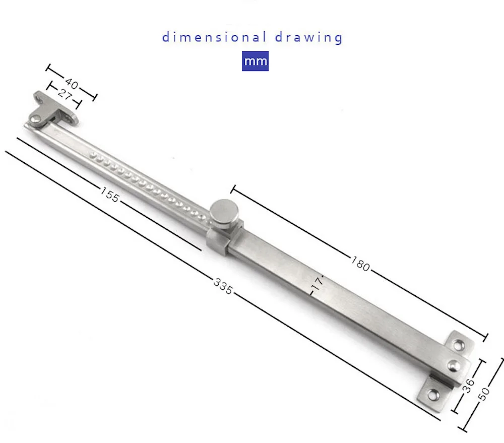 1х регулируемый фиксатор для поддержки окна, ограничительная пробка из нержавеющей стали, промышленный ветронепроницаемый стержень 335 мм