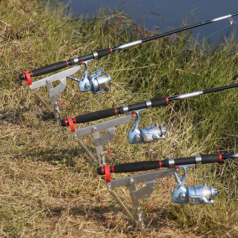 Ultra Sensitive Stainless Steel Automatic Fishing Rod Mount 33 x 20cm
