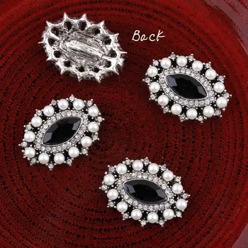 

24*31MM Newhot Sparkly Rhinestone Button in Antique Silver For Handmade Accessories 50pcs RMM281