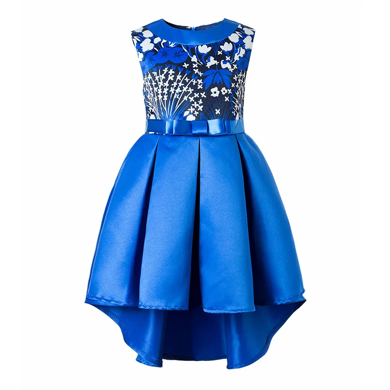 Buy New Arrival Royal Blue Girls Floral Dresses 2017