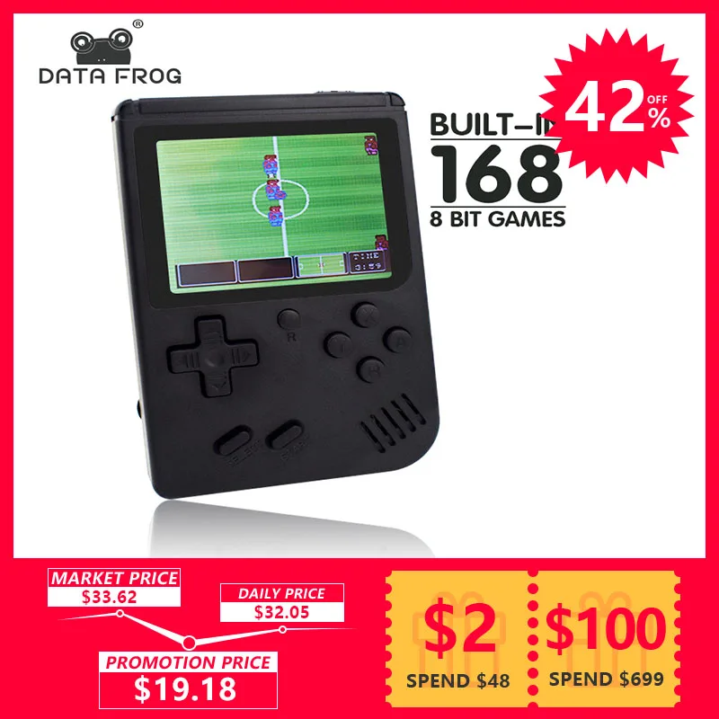 Data Frog Retro-FC Mini Video Game Console Built In 168 Retro 8 Bit 3.0 Inch Games AV Out Portable Handheld Game Gift For Kids Data Frog Retro-FC Mini Video Game Console Built In 168 Retro 8 Bit 3.0 Inch Games AV Out Portable Handheld Game Gift For Kids