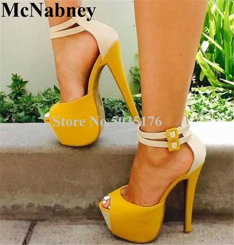 

2019 European Fashion Ankle Buckle Strap Peep Toe High Platform Women Sandals High Stiletto Heel Sandals Zip Dress Women Shoes