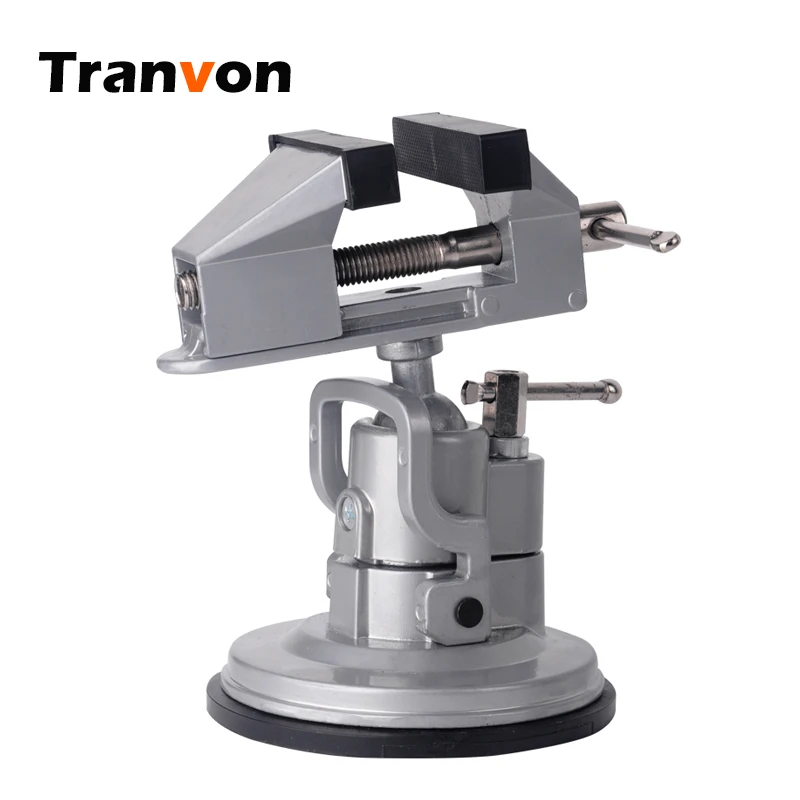TRANVON Table Vise Bench Vice Suction Cup Aluminium Alloy 360 Degree