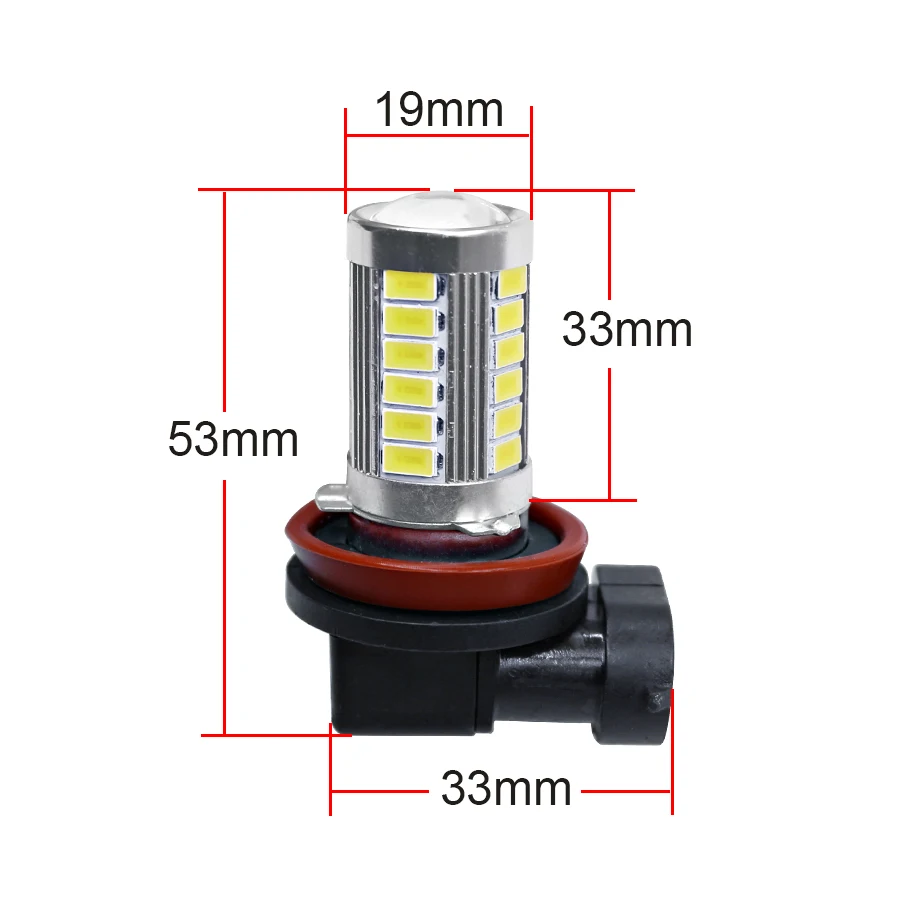 YCCPAUTO 2 шт. 9005 Hb3 9006 Hb4 H8 H11 светодиодный туман светильник s лампы автомобильная противотуманная фара 5630 33SMD автомобильный светильник белый DC12V