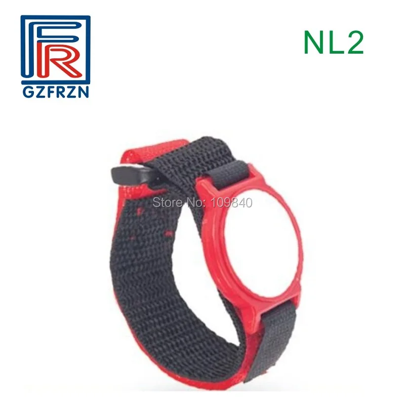 100pcs/lot  ISO18000-6C RFID nylon wristband 860-960mhz proximity bracelet for access control system