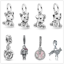 Серебристые цвета happy bull dog бусины кошка подвеска талисманы Fit Pandora Браслеты и браслеты для женщин новые модные украшения DIY berloques
