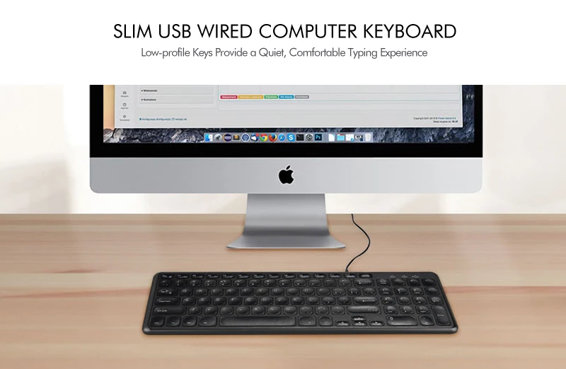 B. O. W ультра тонкий тихий маленький размер 96 клавиш Мини Мультимедиа USB клавиатура для портативных ПК, проводной USB Plug and Play