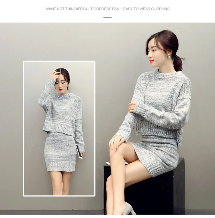 Fashion Women Sweater Skirt Suit Set Preppy Style Knitted Skirt Suits Female Knitting Sets Women 2 Piece Sets Autumn Wiinter 2017 (7)