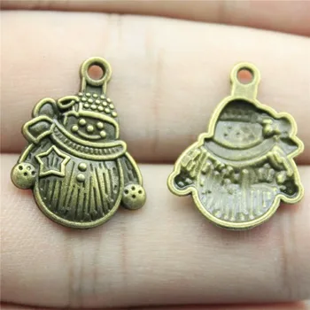 

WYSIWYG 15pcs 20x16mm Vintage Snowman Charms Christmas Charm For Jewelry Making Antique Bronze Color Snowman Charms Snowman