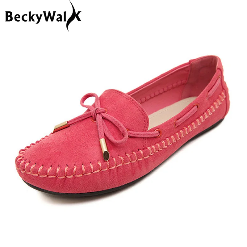 

New 2016 Sweet Candy Colors Women Flats Casual Bowtie Loafers Solid Summer Style Shoes Woman 4 Colors Plus Size 35-41 WSH2110