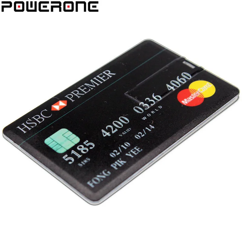 

Powerone waterproof Super Slim Credit Card USB Flash Drive pen drive 4GB 8GB 16GB 32GB 64GB bank card model Memory Stick