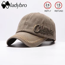 Ladybro брендовая мужская бейсболка шапки для мужчин Bone Casquette винтажные кепки от солнца колпачки 6 Панель Классическая Повседневная моющаяся кепка мужская кость