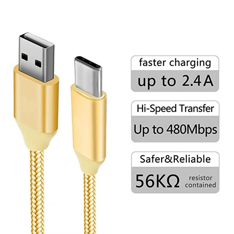 Кабель с разъемом типа C 5 в 2 4 А для быстрой зарядки USB Type c кабель Samsung S10 S9 S8 Кабели