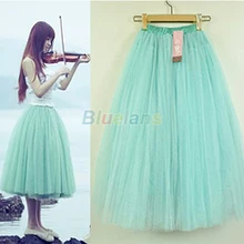 Горячая Для женщин Стильный 5 слоев тюля юбка-пачка юбка принцессы юбка-американка выше колена-Длина юбка