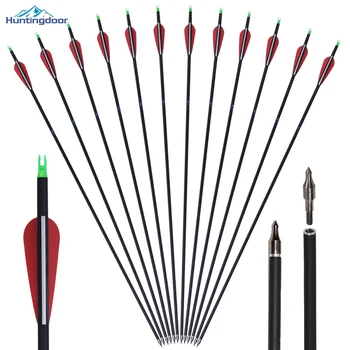

12 pcs High Quality Hunting Archery Carbon Arrow 30inch 500 spine Carbon arrows for Compound Bow or recurve bow hunting
