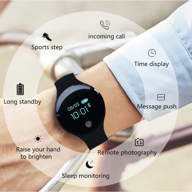 Bluetooth фитнес-трекер умный Браслет фитнес-трекер монитор сердечного ритма спортивный водонепроницаемый смарт-браслет для IOS Android