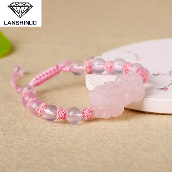 

Counter genuine wholesale supply women brave powder crystal bracelet Wang peach can love jewelry