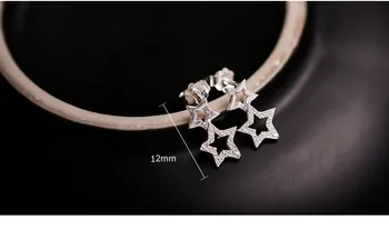 

Uglyless Real S 990 Fine Silver Stars Stud Earrings for Women Lovely Hollow Jewelry Korean Girls Students Studs Handmade Bijoux