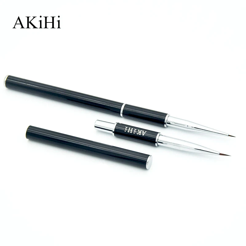 

AKiHi 5mm 7mm Nail Painting Art Pen Metal Handle Nail Liner Draw Brushes for UV Gel