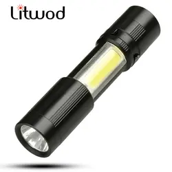 Litwod Z90 светодиодный мини-фонарик 18650 батарея 5000лм Алюминиевый Водонепроницаемый зум 5 режимов Ночной свет для работы