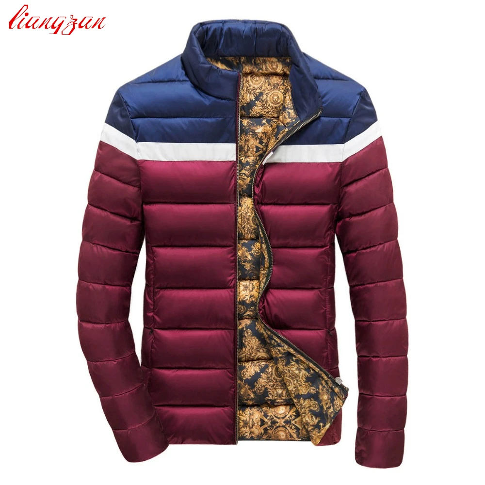 ФОТО Men Winter Jacket And Coats Snow Warm Thick Stand Collar Down Parkas Brand Fashion Slim Fit Cotton Overcoats SL-M008