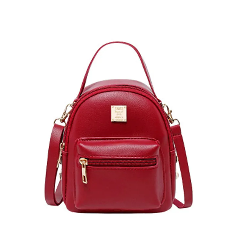 

2019 Mini Backpack Women Korean Style PU Leather Shoulder Bag For Teenage Girls Multi-Function Small Bagpack Female Phone Pouch3