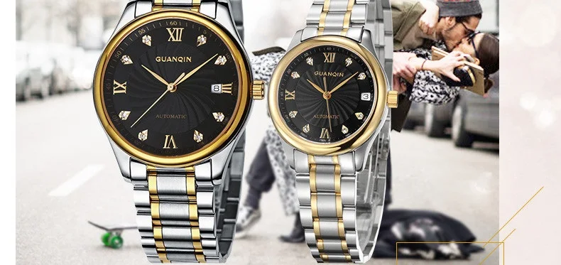GUANQIN Luxury Lovers Watch Top Brand Women Men Watches Waterproof Sapphire Crystal 316L Stainless Steel Couple Watches 2 Pieces (15)