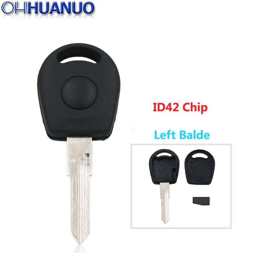 

Replacement New Transponder Key Shell ID42 Chip For VW Jetta With Left Blade