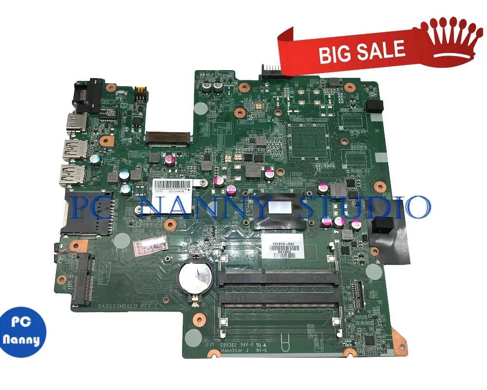 ПК Няня для hp pavilion 14 b144sf B Материнская плата ноутбука 721213 501 DA0U33MB6E0 I3 3227U
