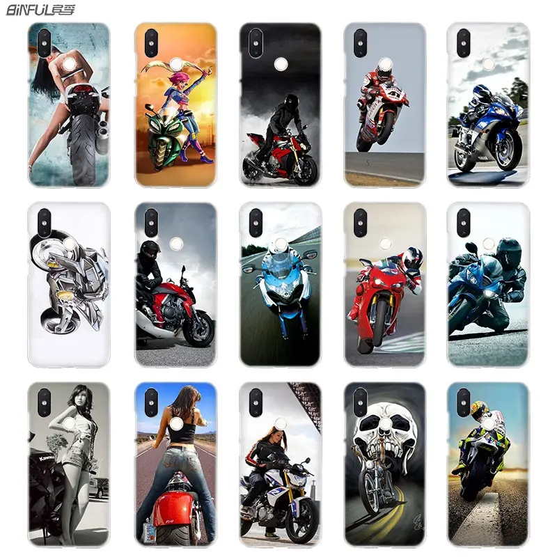 

BinFul phone case Transparent Hard cover for Xiaomi mi Redmi Note 7 5 4 3 4X 5A 6 Pro 64g S2 Plus girl Motorcycle Girls