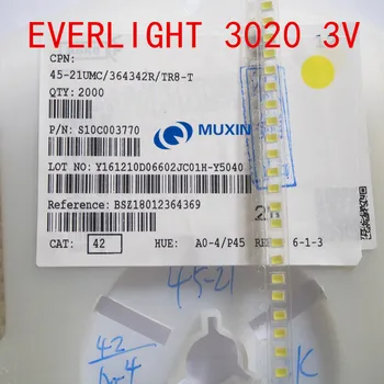 

50pcs/LOT EVERLIGHT LED Backlight 0.5W 3V 3020 3021 3022 Cool white LCD Backlight for TV TV Application