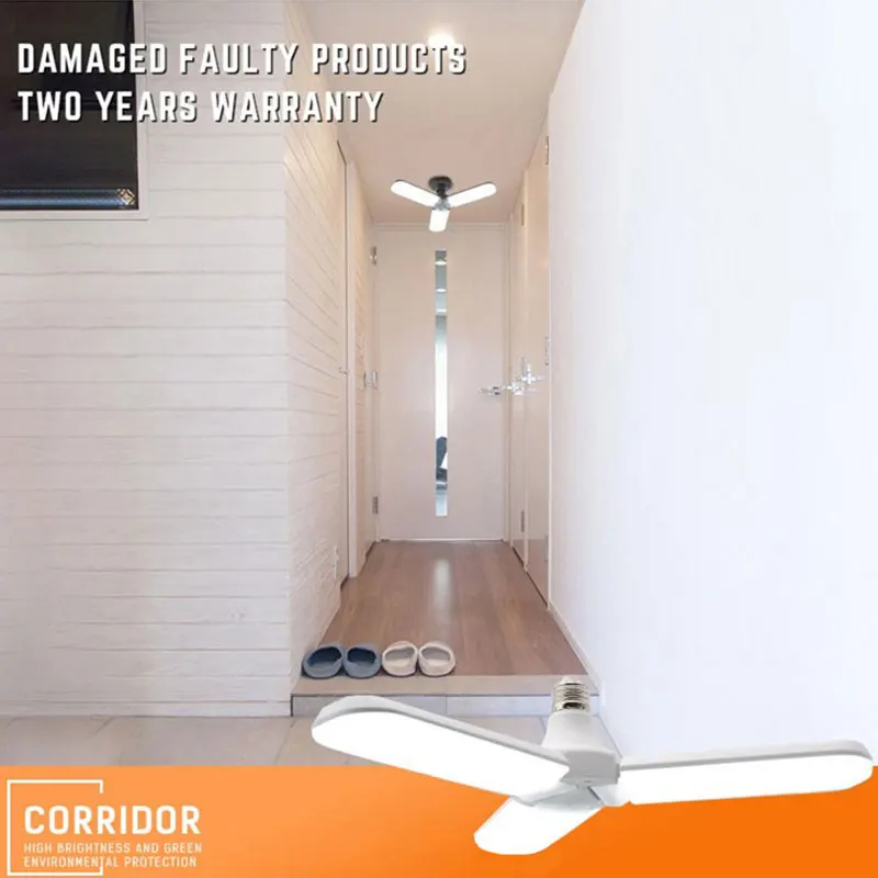 

45W Fan Shape LED e27 Bulb Lamp Ceiling Lights Super luminance E27 Angle Adjustable Ceiling Lamp For Living Room Bedroom white