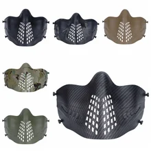 Тактическая Защитная стальная полумаска для лица, металлическая сетка для страйкбола, охоты, стрельбы, военная маска, вечерние костюмы, кино, для улицы