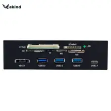 5.25″All-in-One Media Dashboard Multi-Function Front Panel Card Reader USB 3.0/3.1 ESATA SATA for M2/MSO/SD/MS/XD/64G CF card