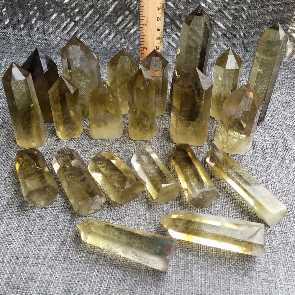 Natural smoky citrine quartz obelisk crystal wand point healing 1kg 9-12pcs 