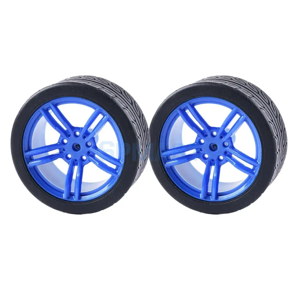2pcs Rubber Tire TT Motor Car Wheel Smart Car Wheel for Robot Car RC Model Car Kids DIY Toy Car accessories