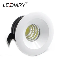 LEDIARY LED Mini Downlight Round With White Aluminum Housing Recessed COB Downlight LED Spot Lamp 110-240V Input Isolated Driver