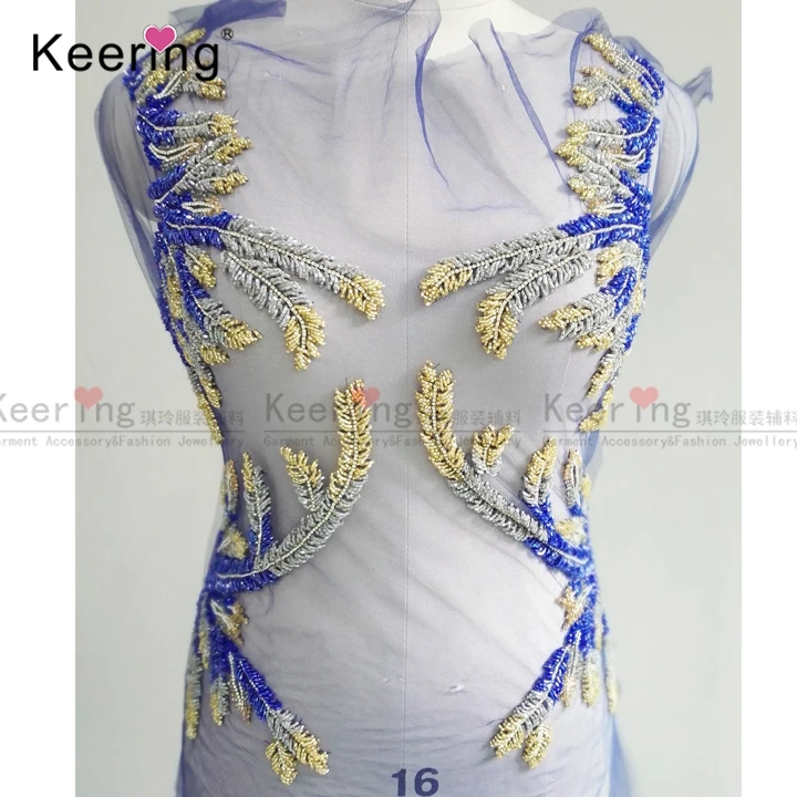 

Sexy High end beautiful Big Latest design sparkly crystal applique patch WDP - 028