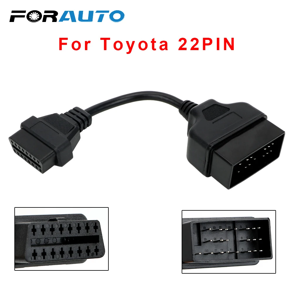FORAUTO Converter Adapter Cable Car Diagnostic Tool For TOYOTA 22 Pin OBD1 To 16 OBD2 Interface |