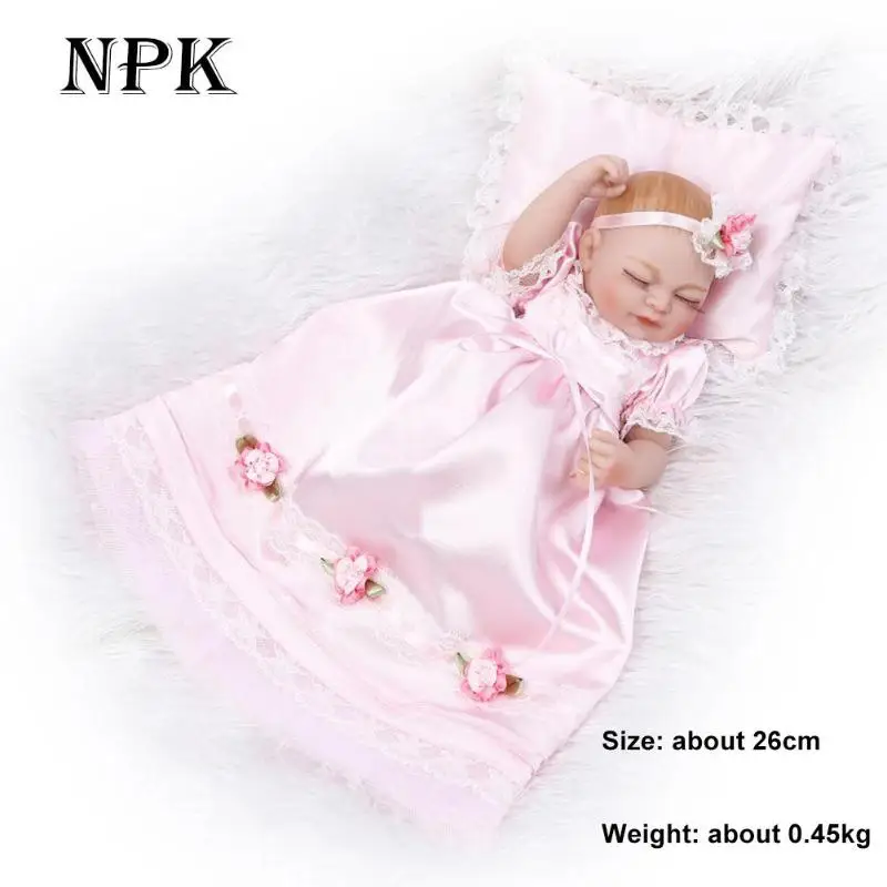 

NPK bebe reborn doll 26cm soft silicone reborn baby dolls com corpo de silicone menina baby dolls Christmas gifts lol surprice