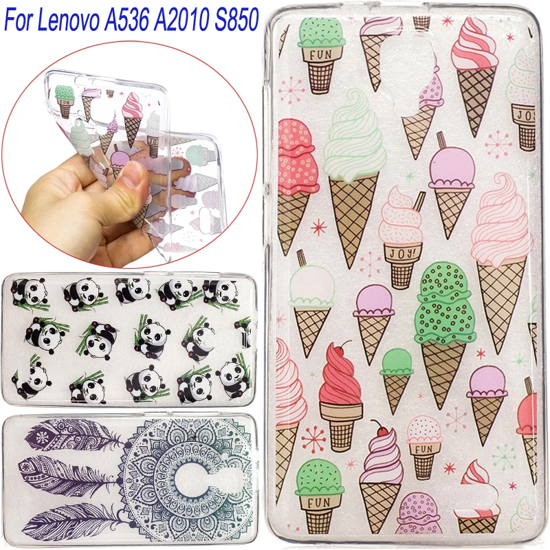 New luxury Silicon lucent Case for Lenovo A536 A2010 S850 case cover ultra soft TPU cute cartoon cat Cover funda |