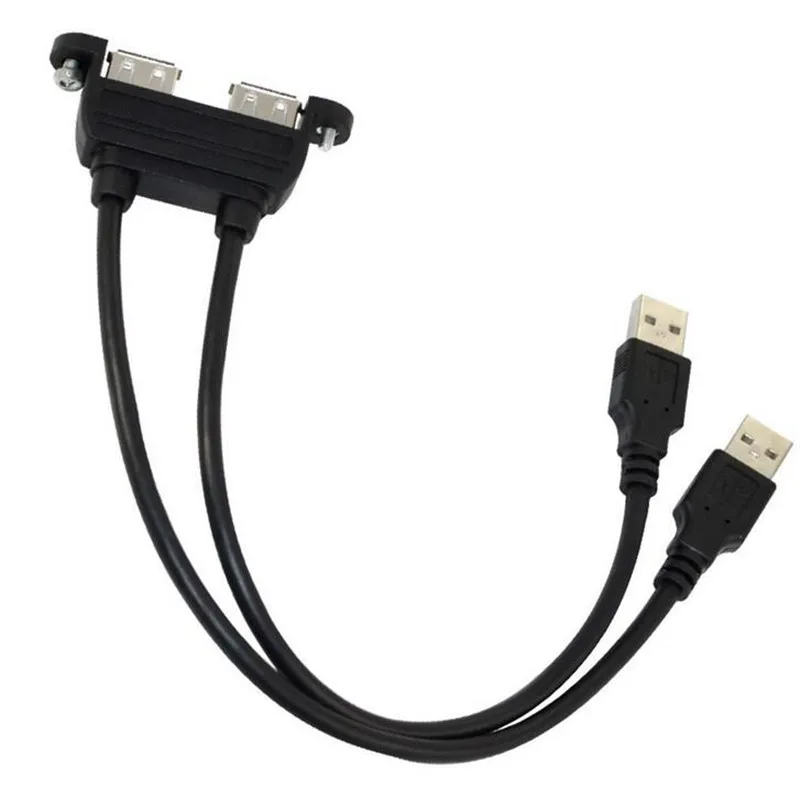 Lbsc 25 см Dual USB 2.0 гнездо панель до 2 USB Мужской кабель-удлинитель