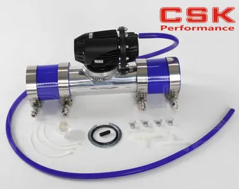 

Black Aluminum Billet Anodized Type-4 SQV Blow Off Valve BOV +2.75" Flange Pipe +silicone +clanps +4mm vaccum hose blue