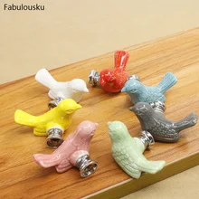 Vintage Bird ceramiczna gałka do drzwi pokój dziecięcy szafka kuchenna szuflada odpowiednie meble kuchenne uchwyt do holowania domu ze śrubami