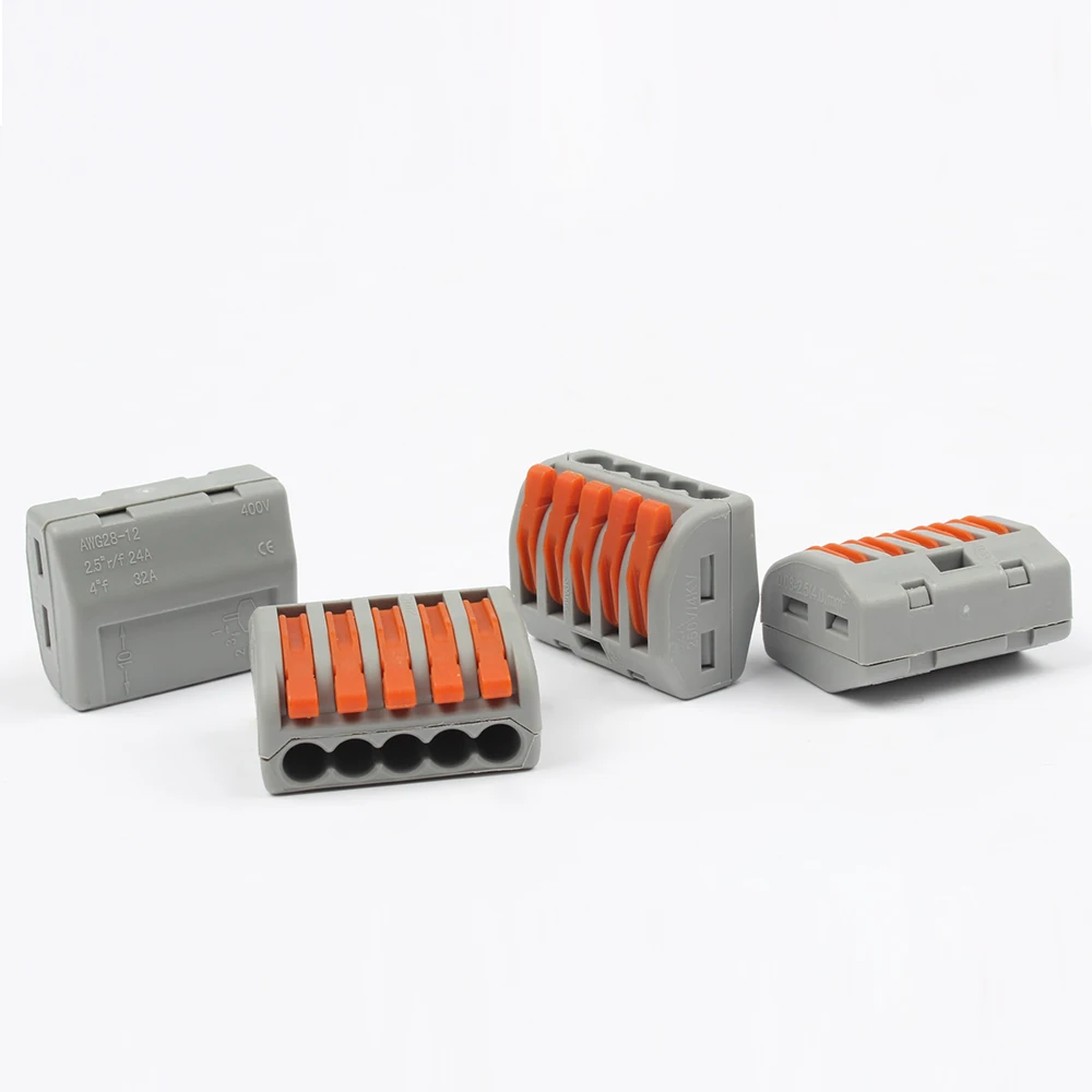 Free-shipping-10Pcs-PCT-215-Universal-compact-wire-wiring-5-Pin-connector-conductor-terminal-block-with