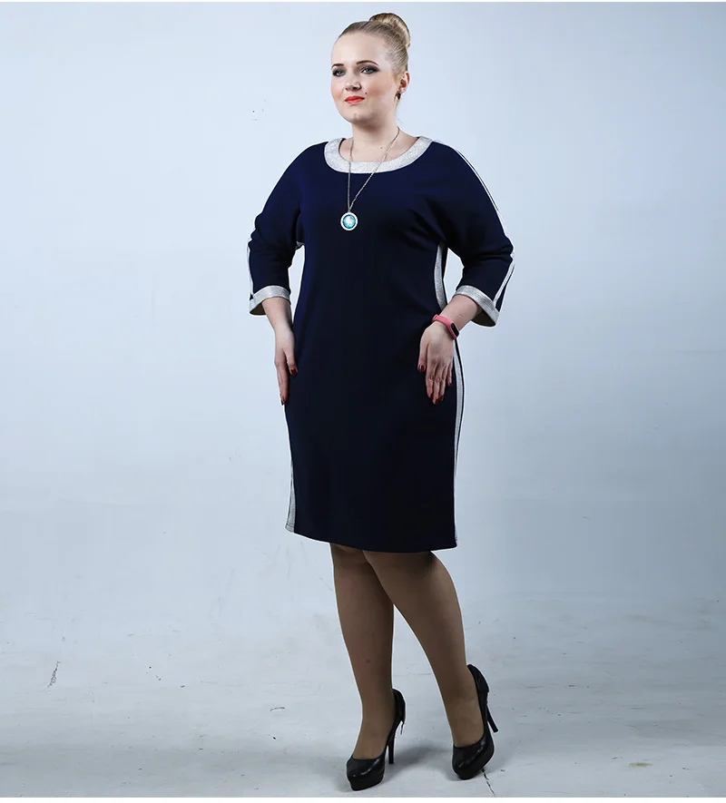 C041XQ-5XL-6XL-Plus-Size-Dress-Contrast-Panel-T-Shirt-Dress_06