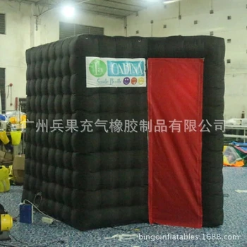 

special inflatable photo booth studio tent with black color with colorful LED light toy tent